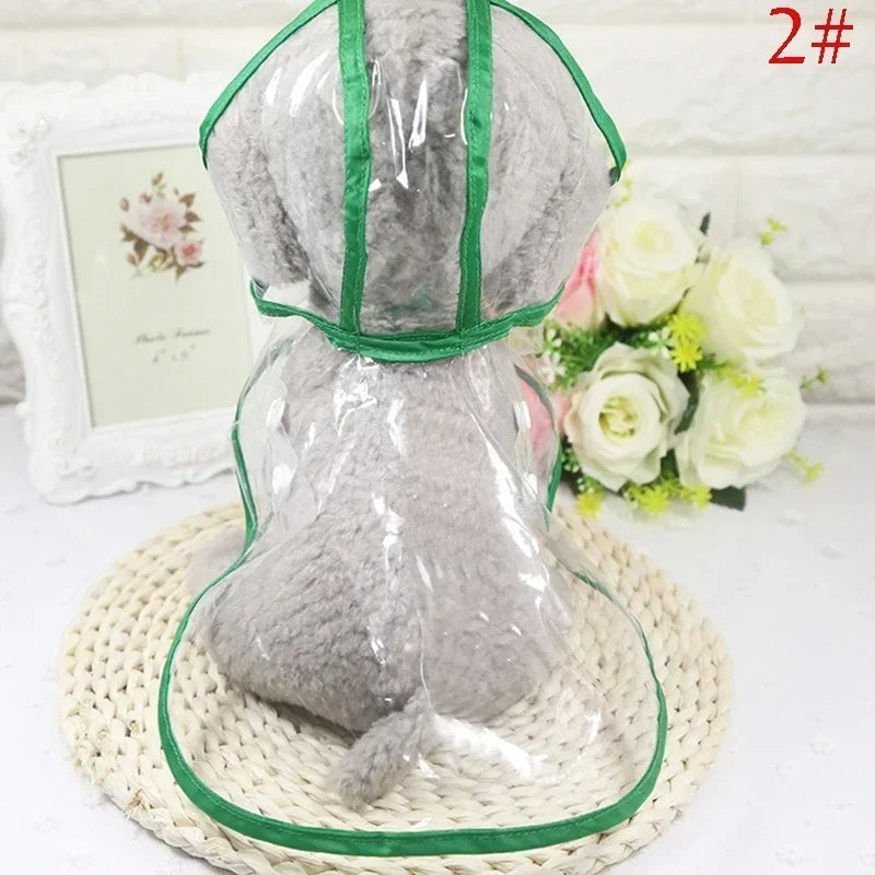 Pet Dog Puppy Transparent Rainwear Raincoat Pet Hooded Waterproof Jacket Clothes