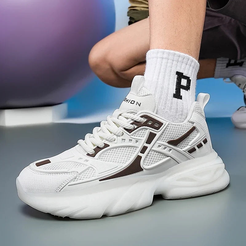 2024 New Men's Luxury Platform Sneakers Fashion Men Running Shoes Increased Breathable Man Shoes Lace Up Zapatillas De Hombre