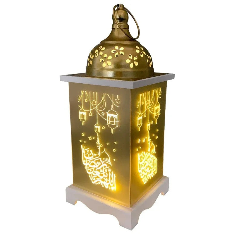 2023 Eid Mubarak Muslim Festival Decor Supplie LED Light Lantern Hanging Ornament Ramadan Kareem Decoration for Home Event Party