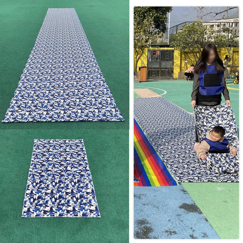 Sensory Integration Outdoor Game Children Slide Oxford Cloth Parent-child Activity Game Sled Baby Toy for Children Boys and Girl