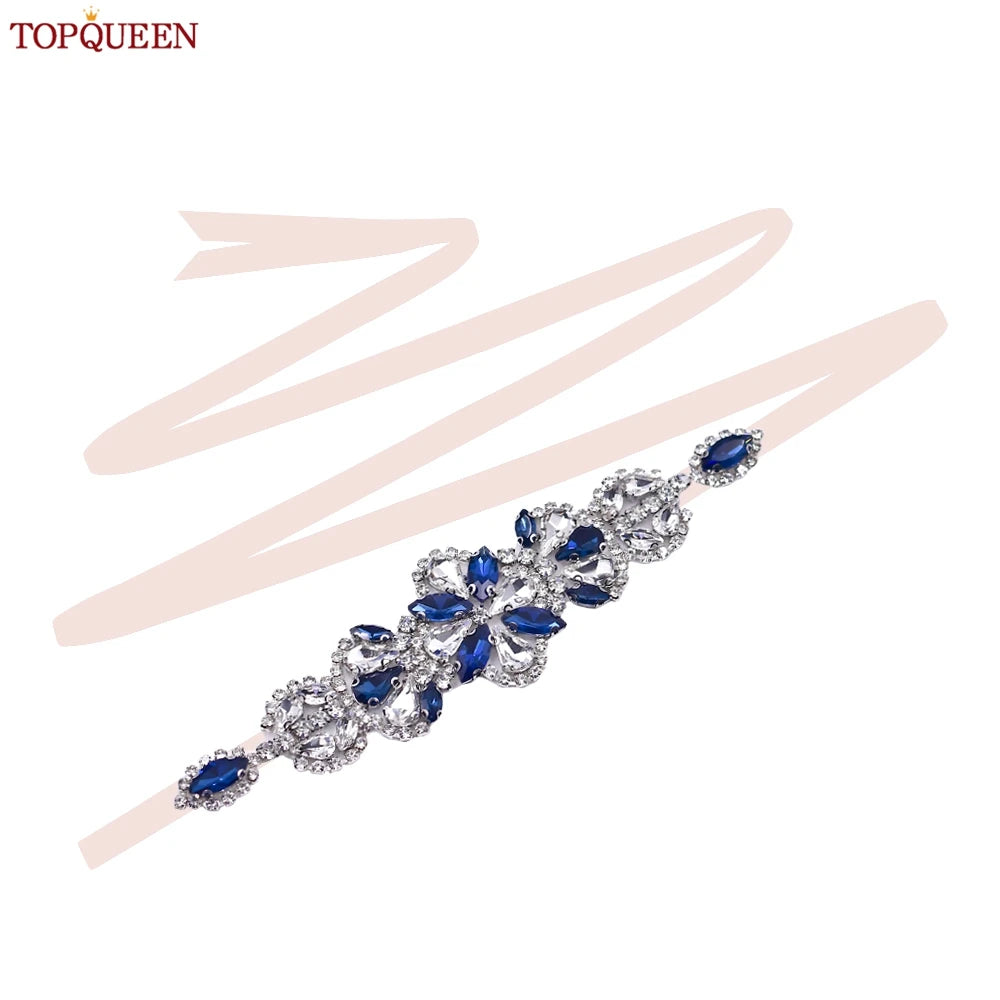 TOPQUEEN Handmade Rhinestone Belts Women's Accessories Party Prom Bridal Wedding Sash Bridesmaid Belts S464-KL