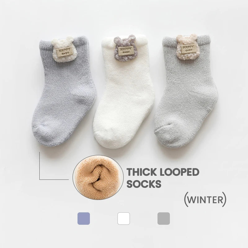 Winter Baby Socks Thick Warm Long Socks for Toddler White Autumn Winter PlushKnee Newborn Anti Slip Floor Socks Baby Accessories
