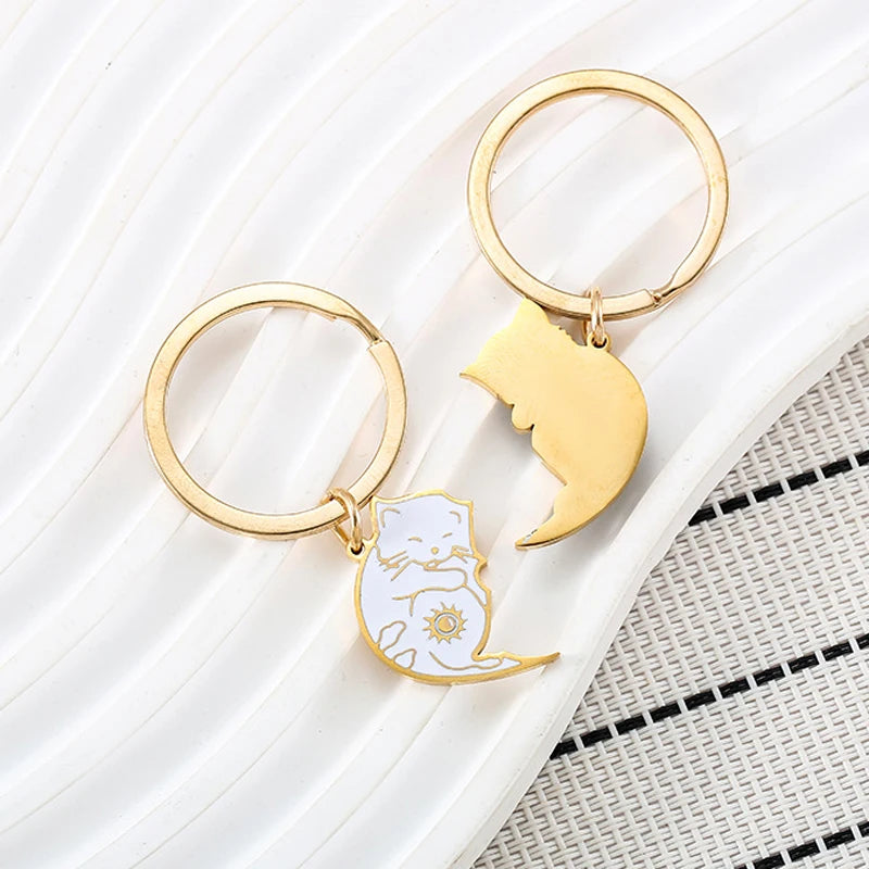 Couples Gifts Cute Keychain for Boyfriend Girlfriend Best Friend Valentines Day Matching Couple for Wife Husband Lover Fiancée