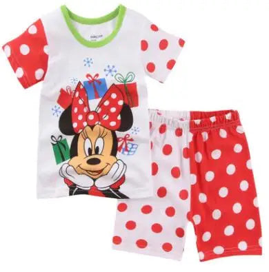 Neue Sommer Kinder Jungen Mädchen Kleidung Baby Baumwolle Prinzessin Pyjamas Sommer Kurzarm Set Cartoon Minnie Kinder Nachtwäsche