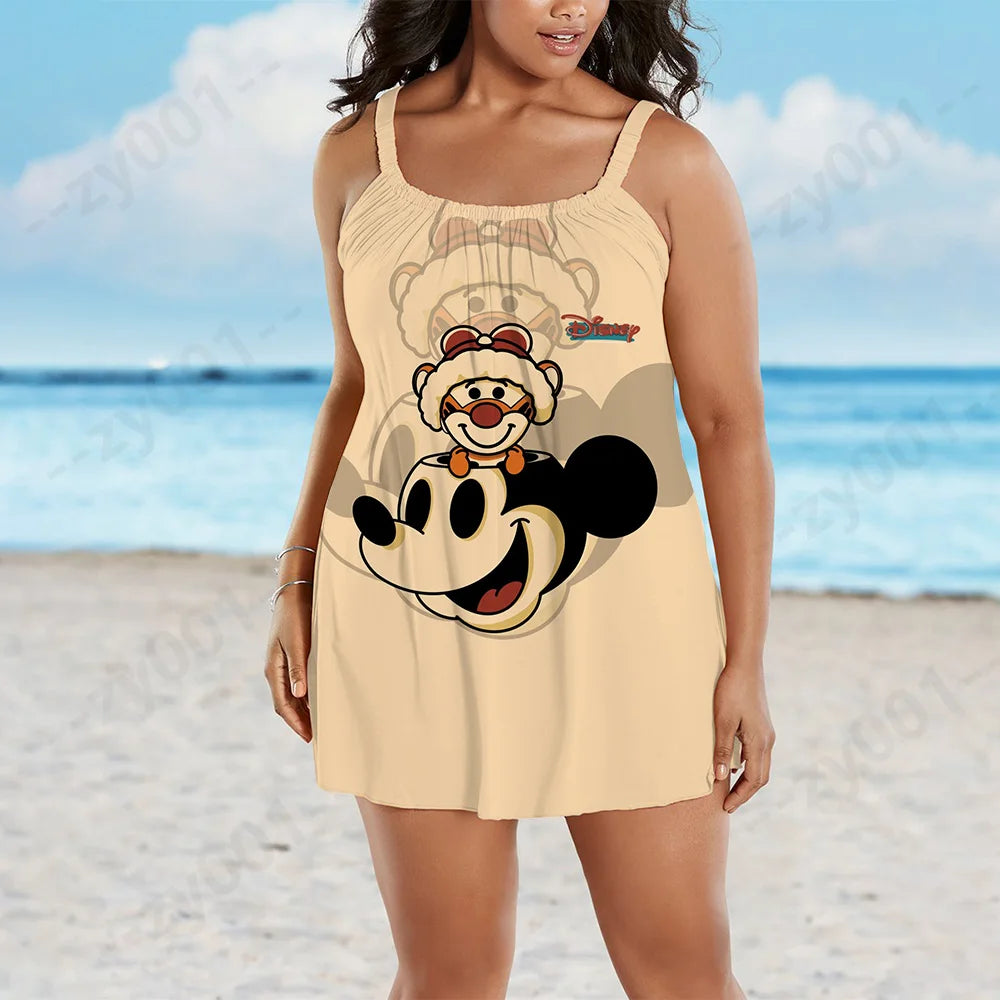 Disney Large Women's Summer Dress 2022 Woman Women's Dresses Plus Size Dress Woman 7xl 8xl 9xl Chic Elegant Evening Dresses Midi