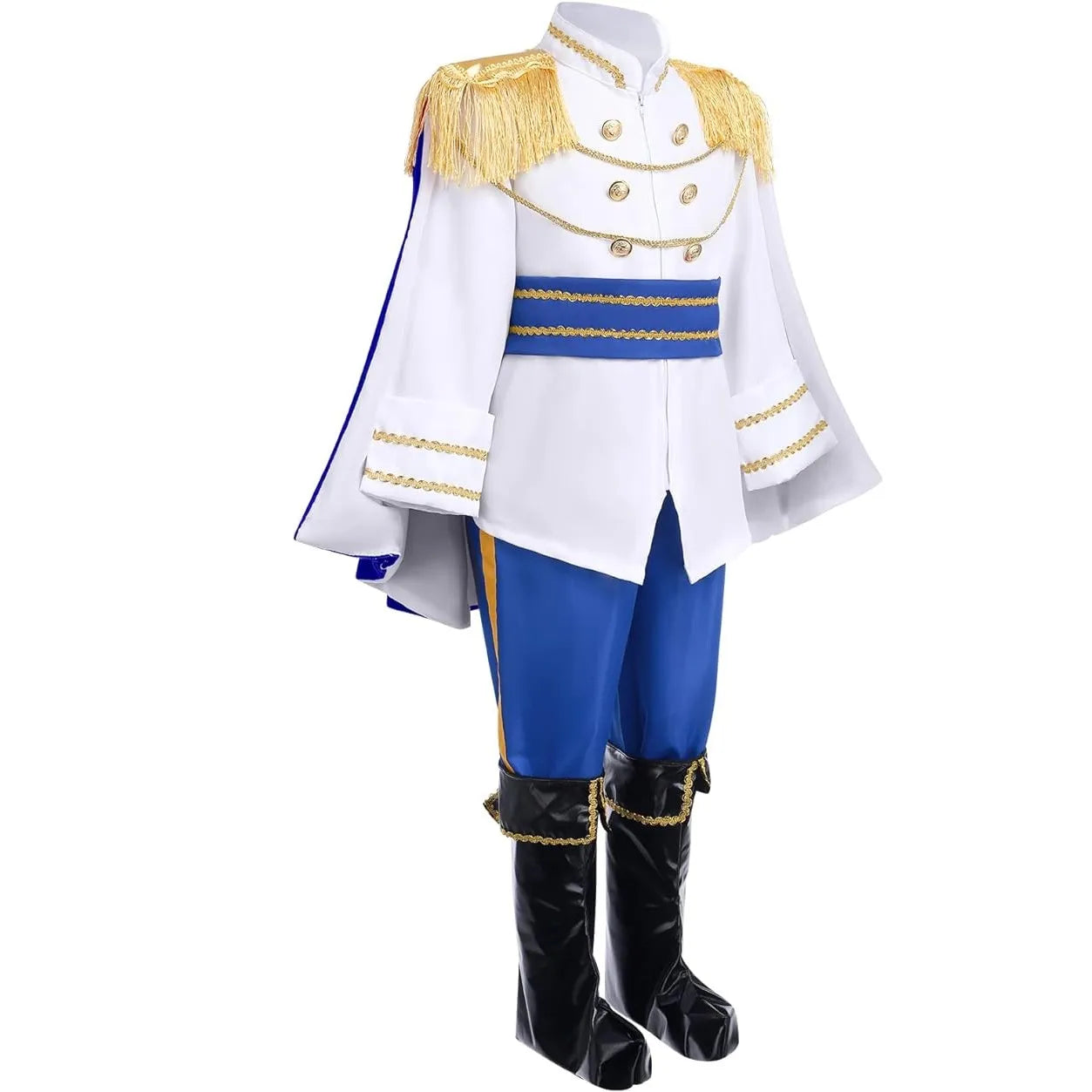 Boys Prince Charming Costume for Toddler Kid Medieval Royal Prince Jacket Pants Crown Dress Up Party Outfit