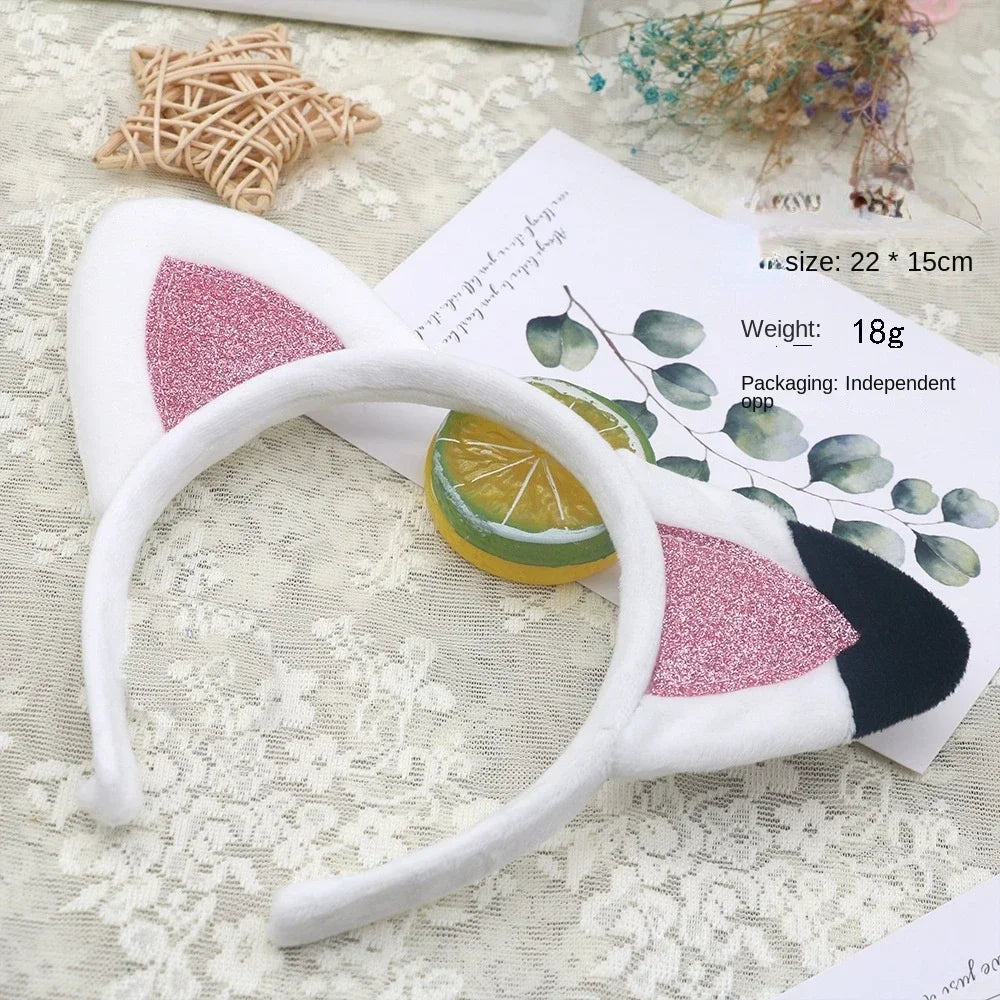 Adults Kids Plush Cute Fox Cat Ears Headband Hairband Hair Hoops for Birthday Gift Wedding Party Costume Christmas New Years