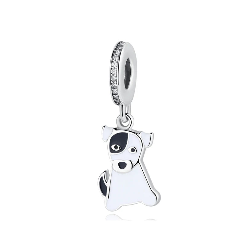 Original Silver Plated Charms For Women Love Pet Dog Cat Paw Print Pendant Beads Fit Pan Bracelets Necklaces DIY Luxury Jewelry
