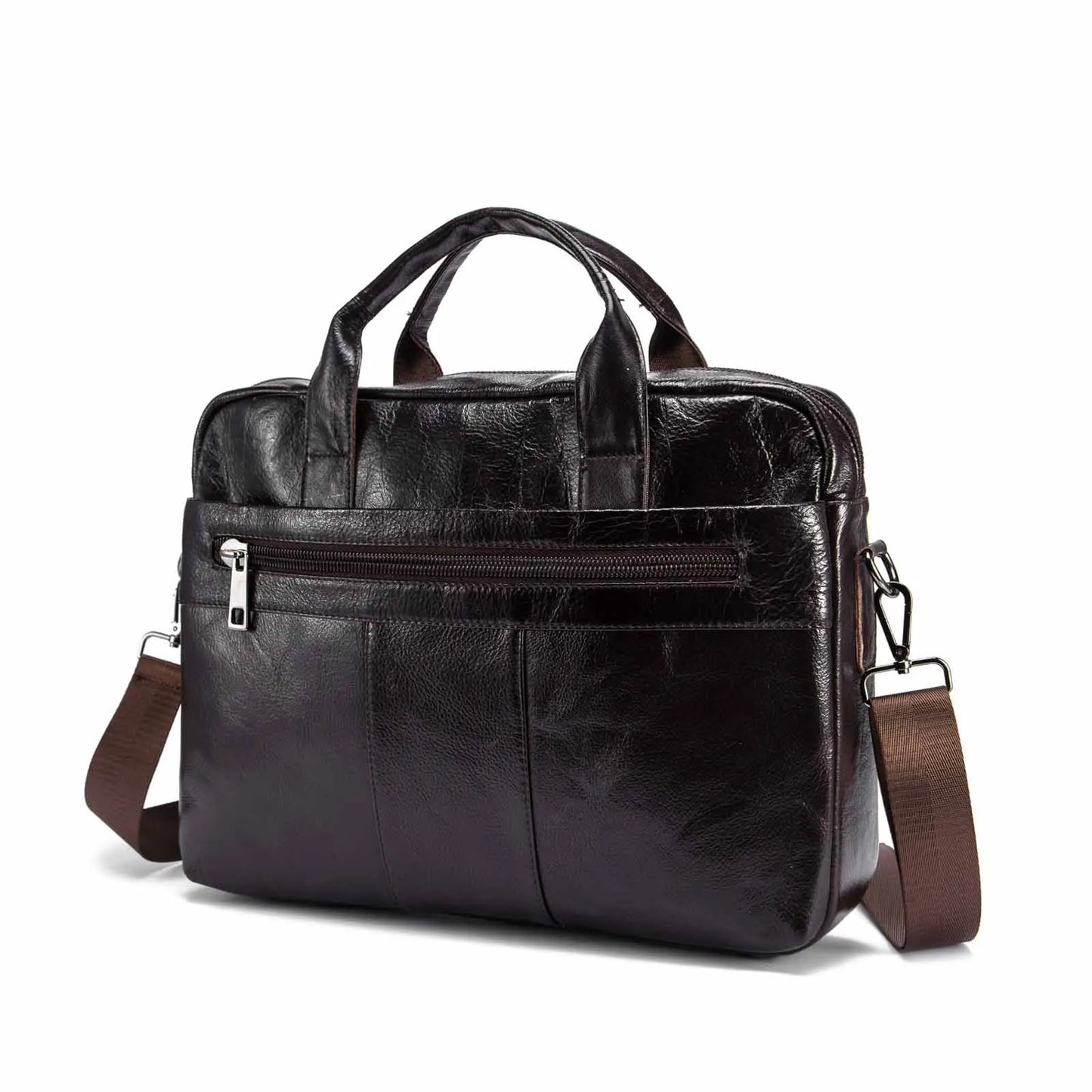 Oil Waxy Leather Coffee Design Business Briefcase 15" Laptop Document Case Fashion Attache Messenger Bag Tote Portfolio 9022-b