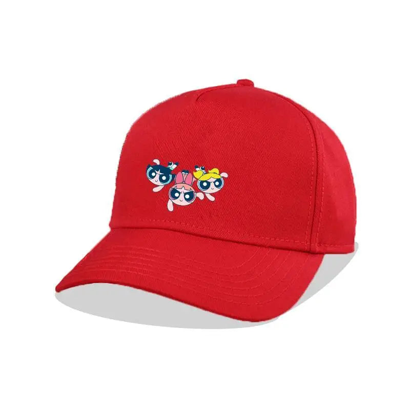Powerpuff Girls Anime Women's Outdoor Hat Kawaii Fashion Summer Sun Protection Baseball Cap Adjustable Men's Classic Hip Hop Hat