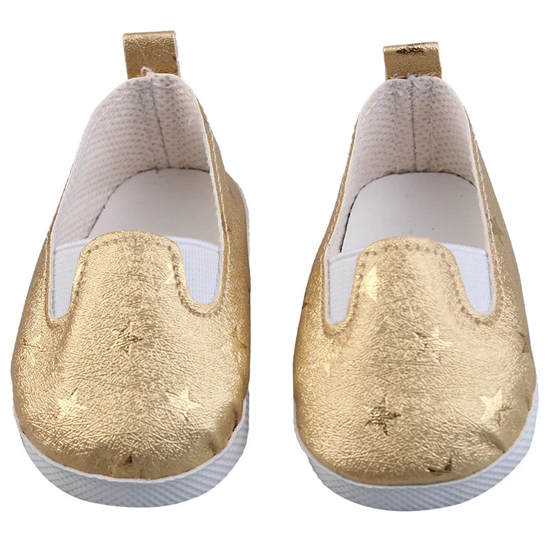 Canvas Cloth 7cm Shoes For 18 Inch American And 43cm New Born Baby Doll Shoes Clothes Accessories For Our generation Girl Dolls