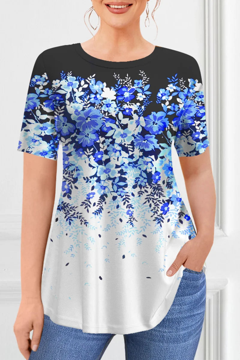 New Women's T-shirt Summer Fashion Short Sleeve Tops Tees Casual Daily Print T Shirt For Women Clothes Plus Sized Girls Clothing
