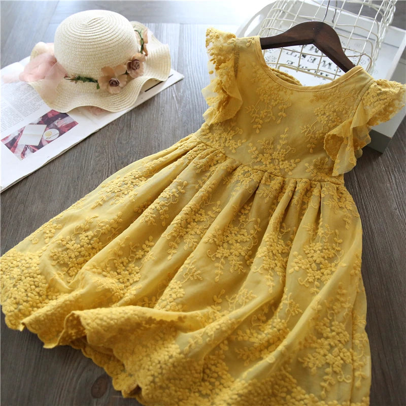 Toddler Girls Clothing Summer Sleeveless Floral Mesh Tutu Dress Baby Girl Casual Clothes Party Princess Dress Flower Girls Dress