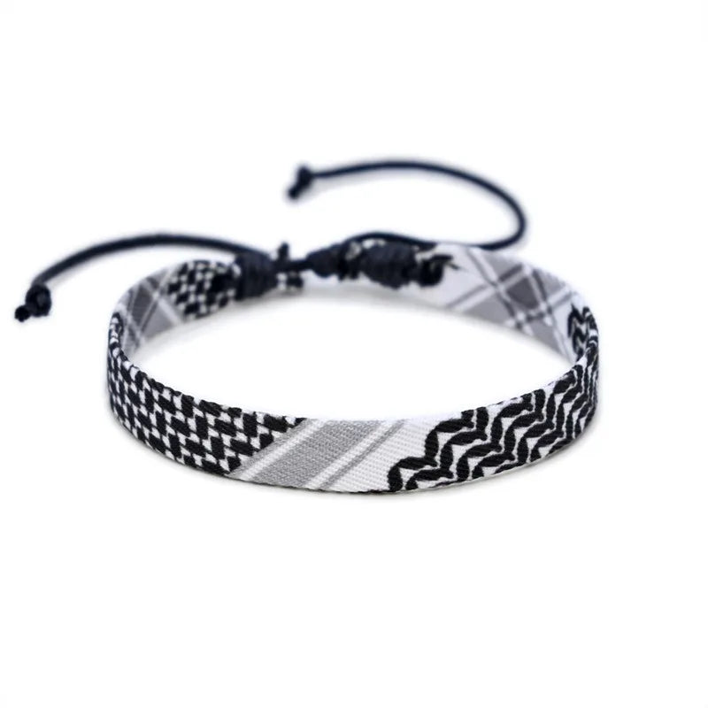 Multicolor Manual Weave Palestine Bracelet Gaza Color Arabic Ethnic Style Men Women Adjustable Accessories Gifts hépīng Peace