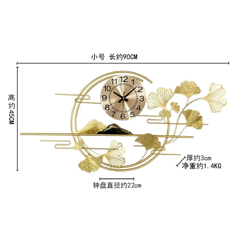 Living room decoration clock wall clock modern light luxury dining room wall table creative sofa background wall mural clock