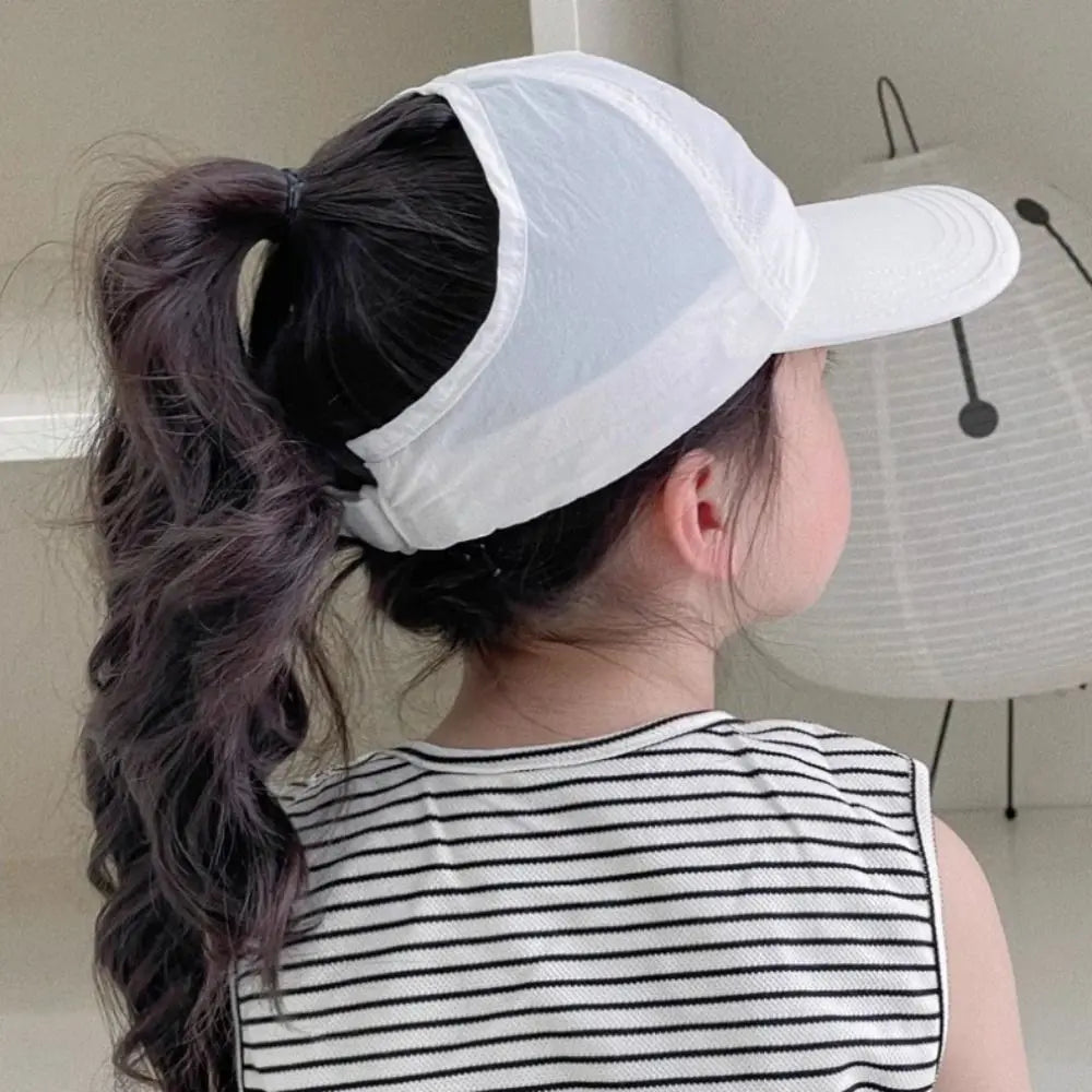 Korean Style Half Empty Top Hat Shading Hat Anti-UV Sun Hat Summer Kid Sunhat No Top Beach Hat Bow Children's Visor Hat Kid
