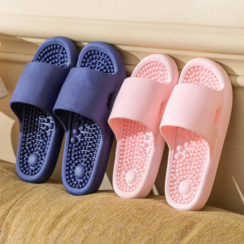 New Summer Couples Sandals Concise Non-slip Bathroom Indoor Outfoor Slides Men Women Massage Slippers Comfort Home Flip Flops