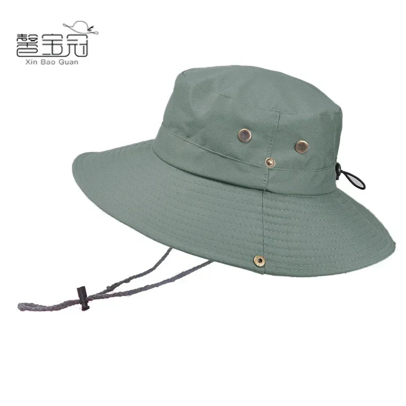Windproof Outdoor 2022 Summer Men's Bucket Hat Fishing Hiking Hats Men Anti UV Sun Cap Protection Panama Safari Hunting Sunhat
