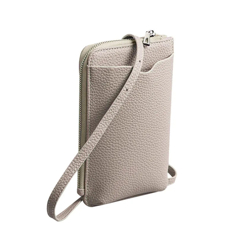 Fashion Genuine Leather Phone Crossbody Bag Women Mini PU Leather Shoulder Messenger Bag 2025 New Ladies Luxury Phone Purse