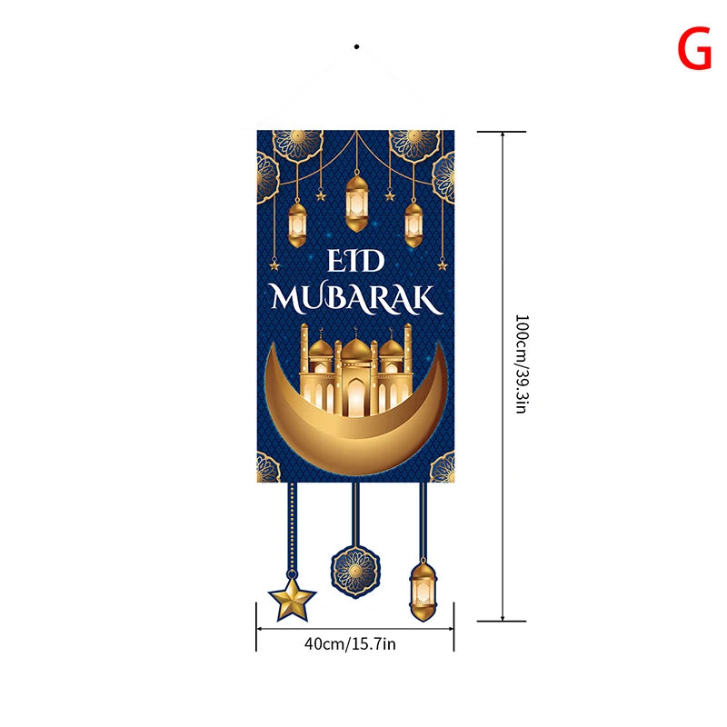 Home Ramadan Mubarak hangs flag, Islamic Muslim Party decorates home decor banner