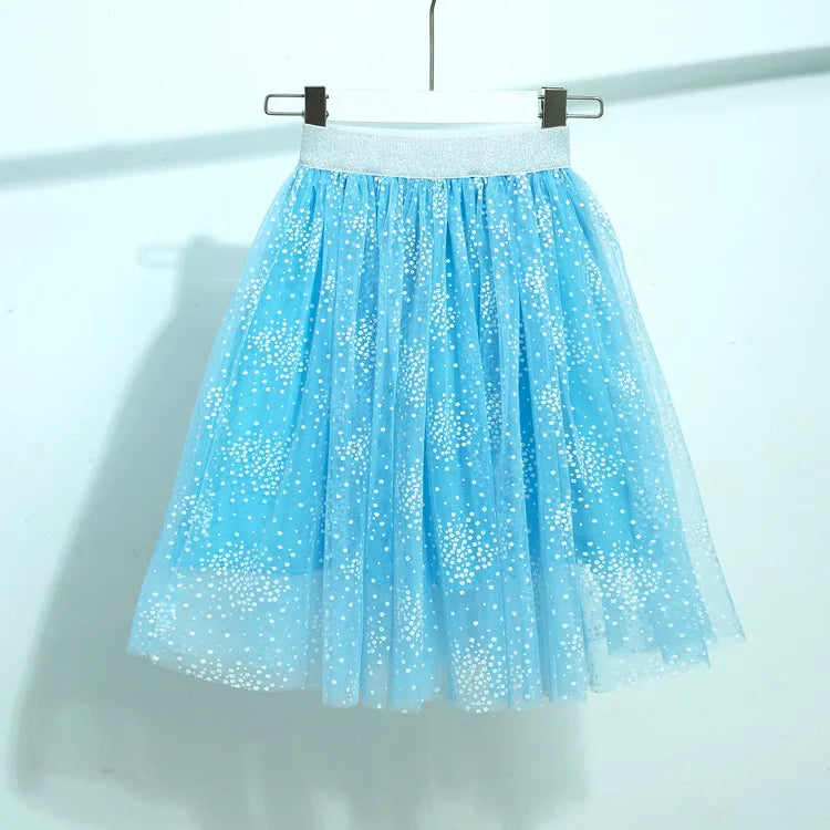 Fashion Baby Girl Skirt Mesh Tutu Tulle Long Length Teenager Girl Clothes Elegant Princess Snow Kids Clothing Plus Size Children