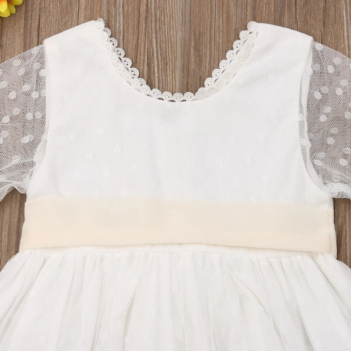 2019 Baby Girl summer clothing Pageant Party Lace Princess Dress Wedding Dresses Gold waistband for Kid clothes toddler Children