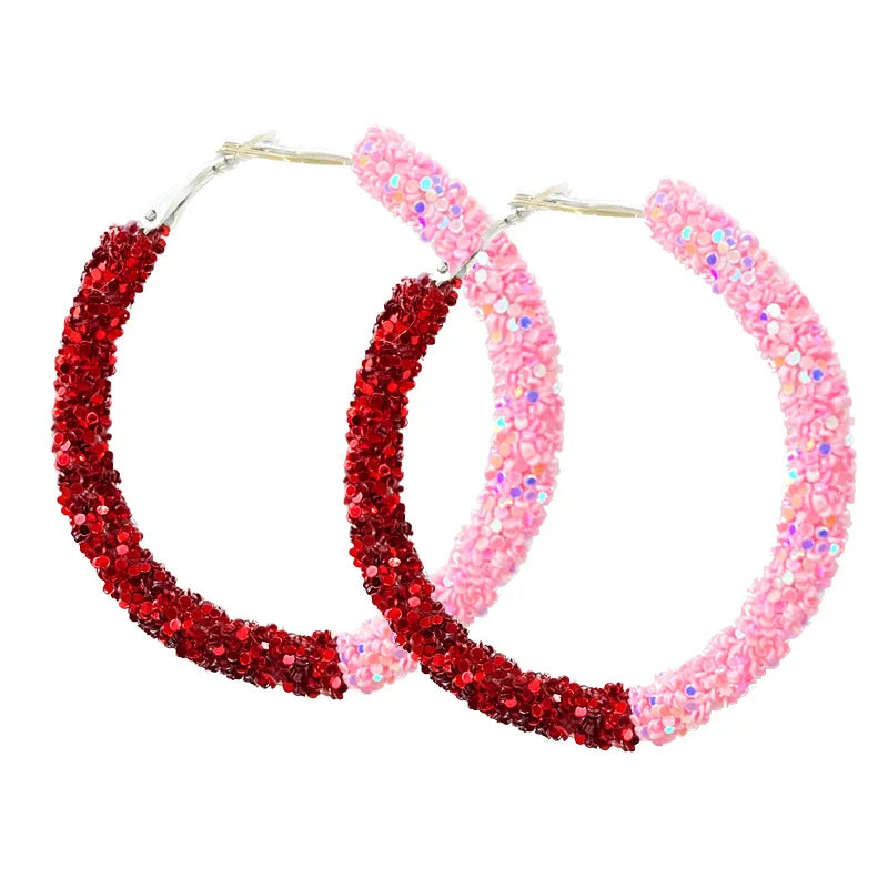 NEW ARRIVALS - 2025 Valentine Day Acrylic Earring Set for Women - Hot Pink/Red Valentines Day Earrings Pack - 3 PAIR/SET