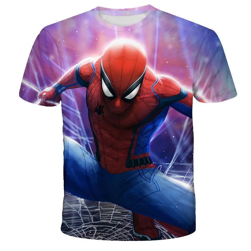 Sommer Jungen Superheld Spider-Man T-Shirts Kinderkleidung Kinder Marvel T-Shirt Soft Top Streetwear Herren Täglich Kurzarm