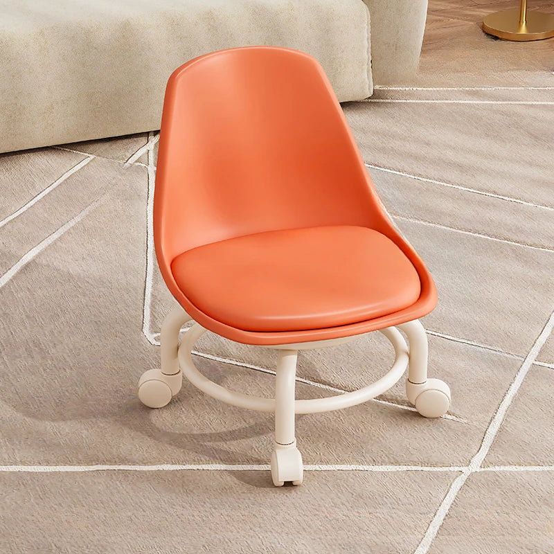Kids Chair Solid Color Pulley Rotating Stool Wheeled Home Mobile Soft Low Footstool home improvement