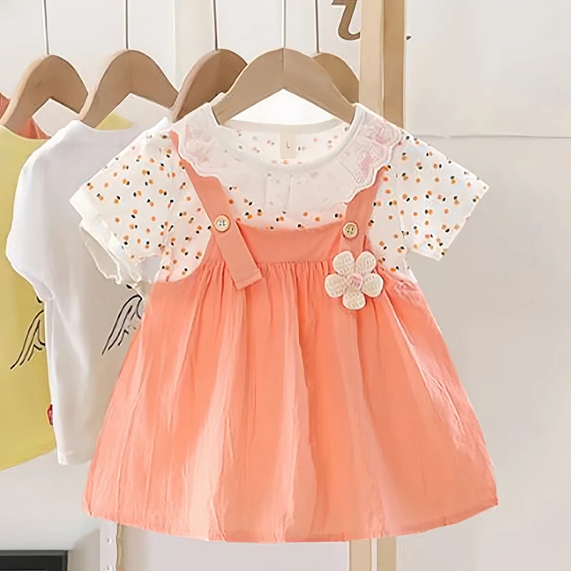 0-4Y Elegant Baby Girl Dress Lace Doll Coller Lovely Party Toddler Costume Flower Princess Outfit