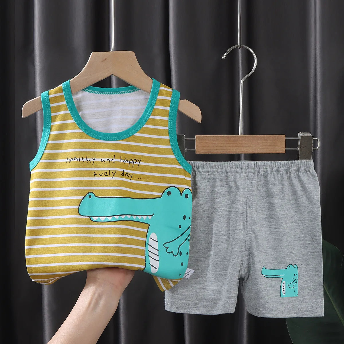 2 STÜCKE Kinder Sets Kinder Kleidung Weste Anzug Sommer Kinderkleidung baby Baumwolle T-Shirts Shorts Tank Top Jungen Mädchen Ärmellos