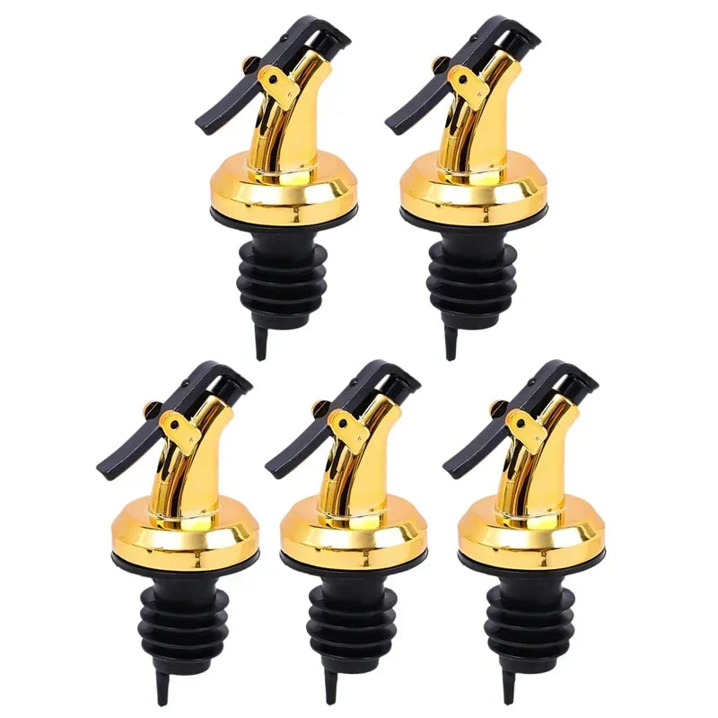 5/1PCS Oil Bottle Stopper Cap Dispenser Sprayer Lock Wine Pourer Sauce Nozzle Liquor Leak-Proof Plug Bottle Stopper Kitchen Tool