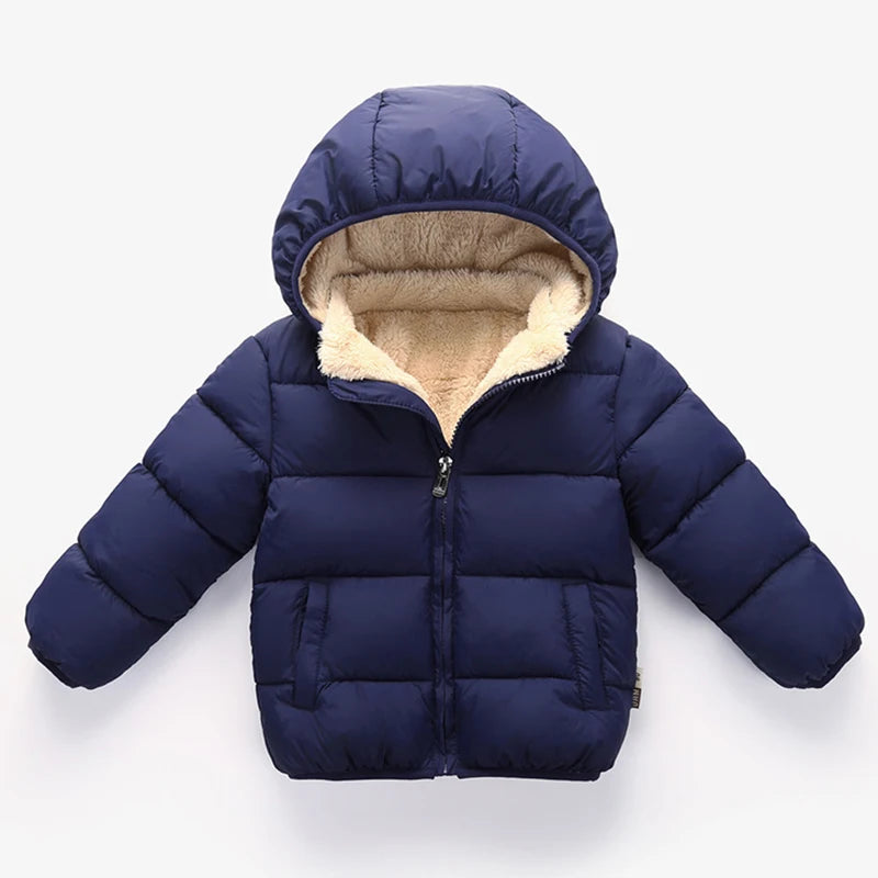 Baby Kinder Mäntel Winter Dicke Jacken Für Jungen Warme Plüsch Verdicken Oberbekleidung Für Mädchen Fell Kapuze Jacke Kinder Kleidung Schneeanzug
