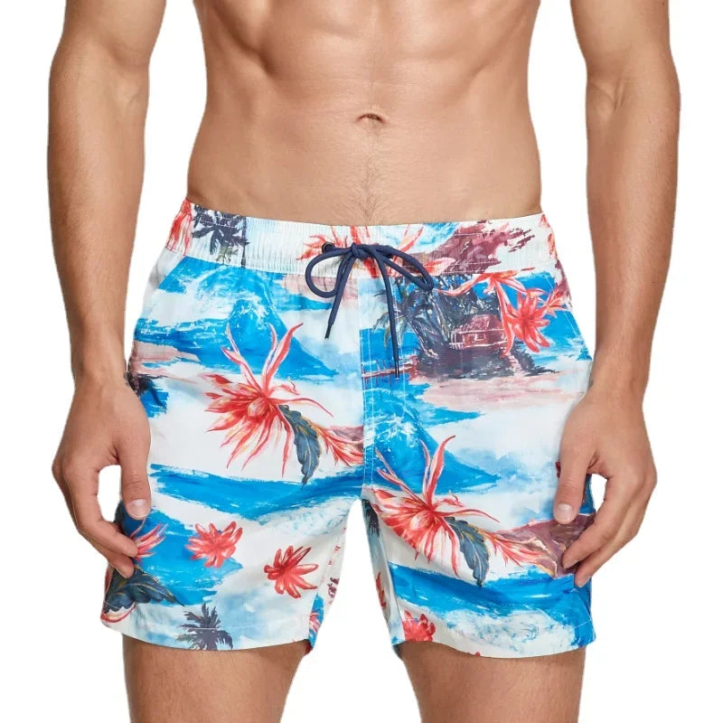 Seobean Swimsuit Man Short Swim Shorts Lined Men's Swimming Trunk Fast Dry Men Beach Board Surf Shorts Bath Suit sport Wear