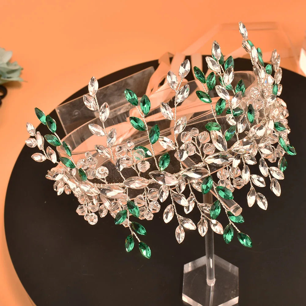 SA441 Red Bridal Belts Luxury Crystal Wedding Dress Accessories Green Women Rhinestones Applique Formal Evening Gown Sash