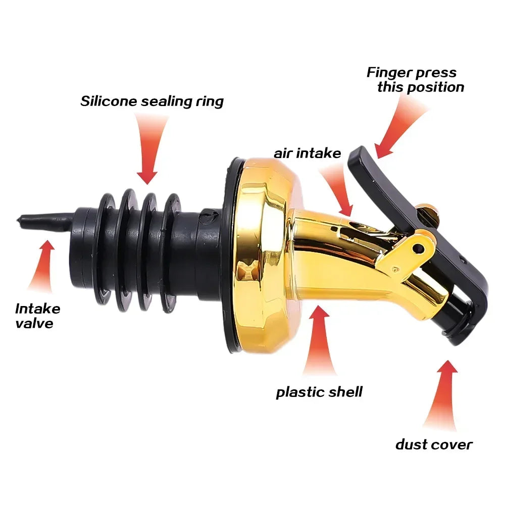 5/1PCS Oil Bottle Stopper Cap Dispenser Sprayer Lock Wine Pourer Sauce Nozzle Liquor Leak-Proof Plug Bottle Stopper Kitchen Tool