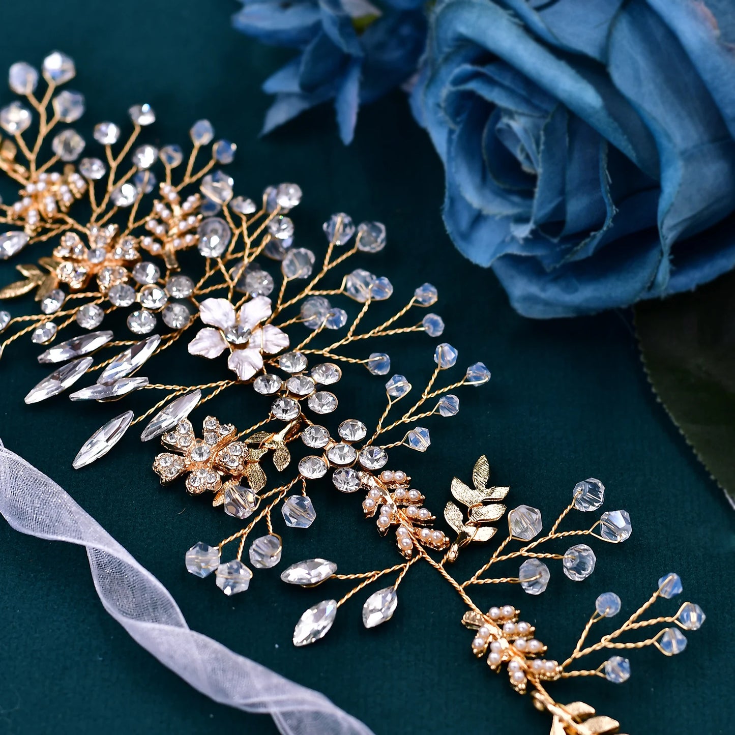 Wedding Accessories Golden Rhinestones Bridal Belts Female Belt Sash Ribbons Wedding Flower Bride's Dresses Bridesmaids SH235