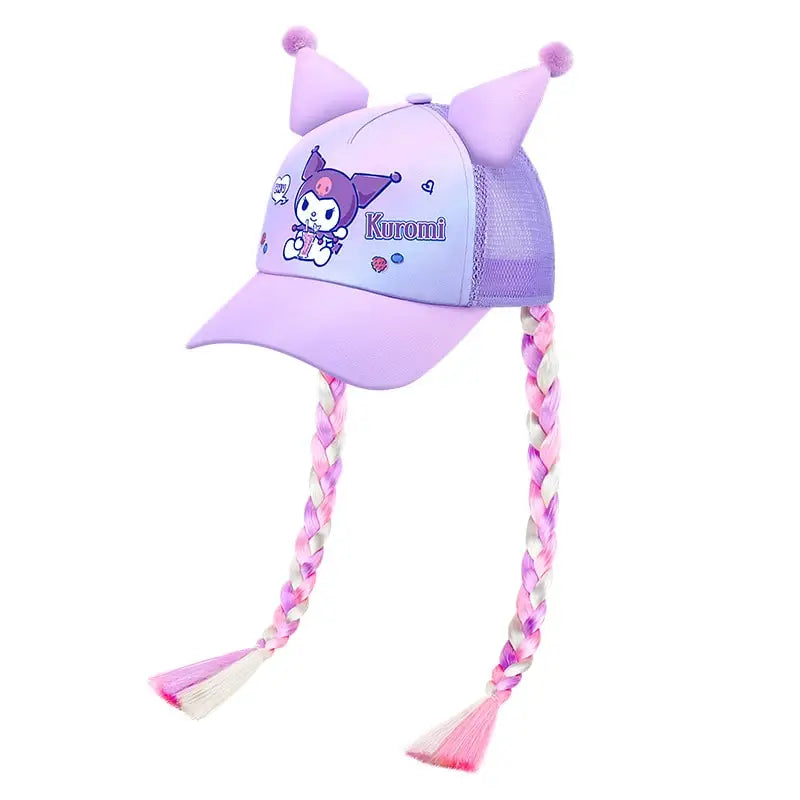 Sanrioed Anime Kuromi Children Sun Protection Hat Cute Baseball cap Cartoon Sunhat Spring trip Summer Camp Gift for Friend