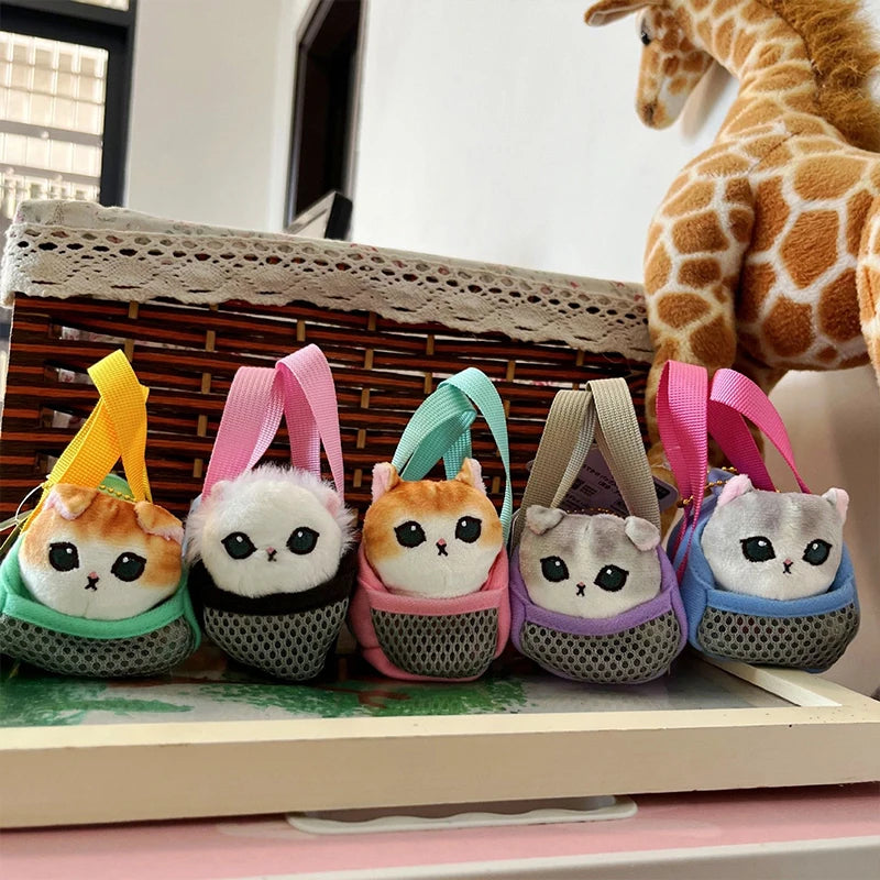 Creative Cartoon Mofusand Plush Shark Keychain Japanese Style Cute Cat Backpack Drawstring Decoration Accessories Pendant Gift