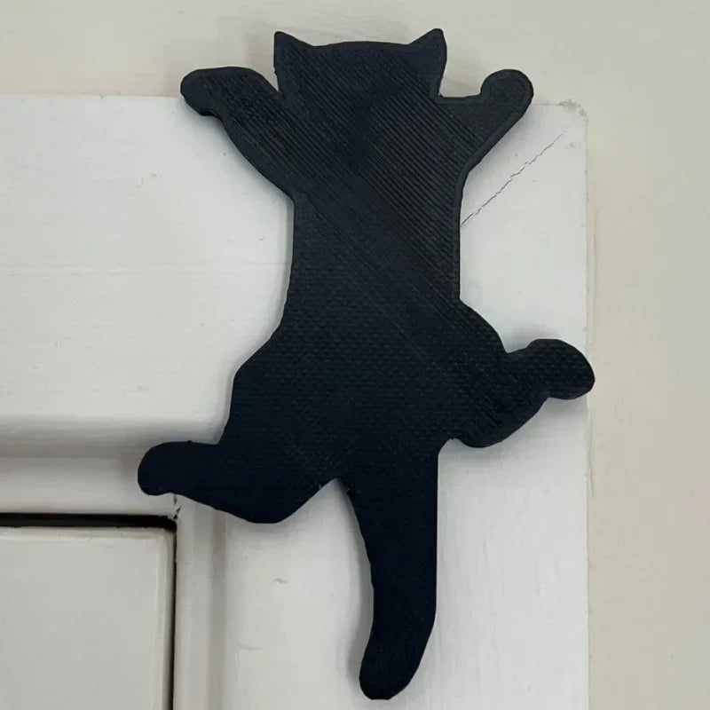 Cute Door Frame Decoration Wooden Crafts Hanging Black Cat Silhouette Home Door Decor Art Wall Decor