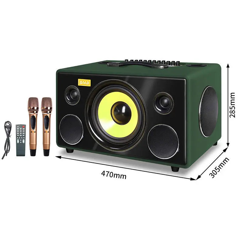 Professional High Power 8 "bass BT Retro Wooden Party Speakers Karaoke Home Theater Speakers With Microphone Sound