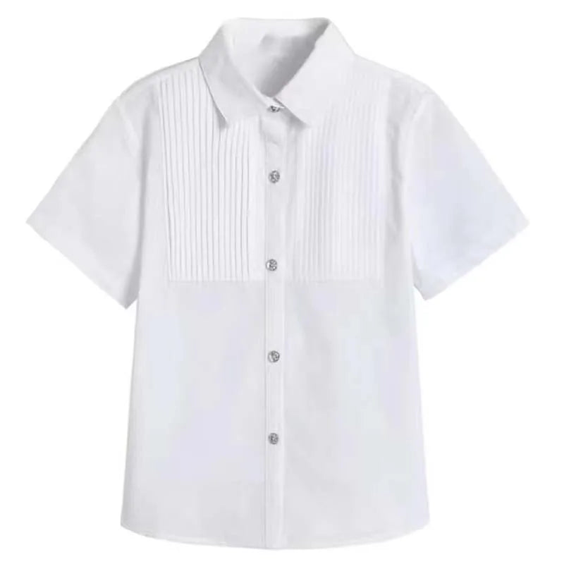 Baby Kleinkind Teenager Kleidung Schuluniform Jungen Shirts Weiß Langarm Umlegekragen Kinder Shirt Für Jungen Kinder Tops