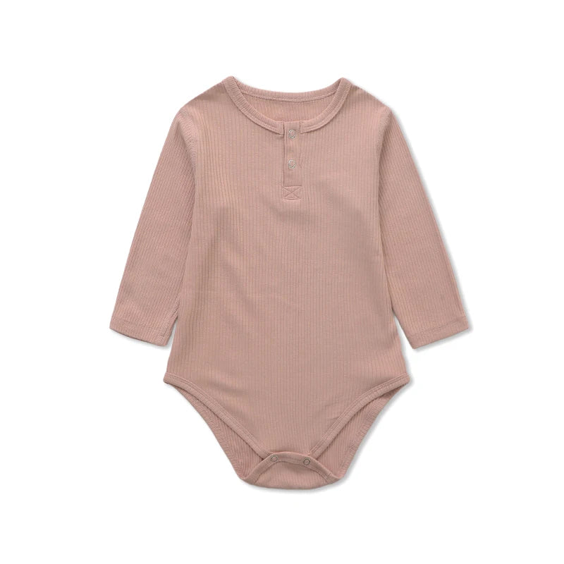Babykleidung für Jungen und Mädchen, Kostüm für Neugeborene, Bodys mit langen Ärmeln, Overalls, einfarbig, Kinderkleidung für Babys
