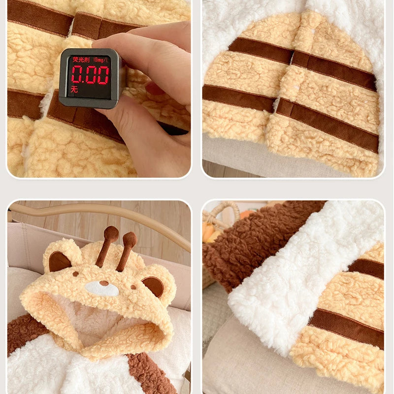 IYEAL Winter Cartoon Kapuzen Ohren Warm Plus Fleece Mantel Winter Baby Niedlichen Mantel Neue Baby Kleidung Baby Verdickt Mantel