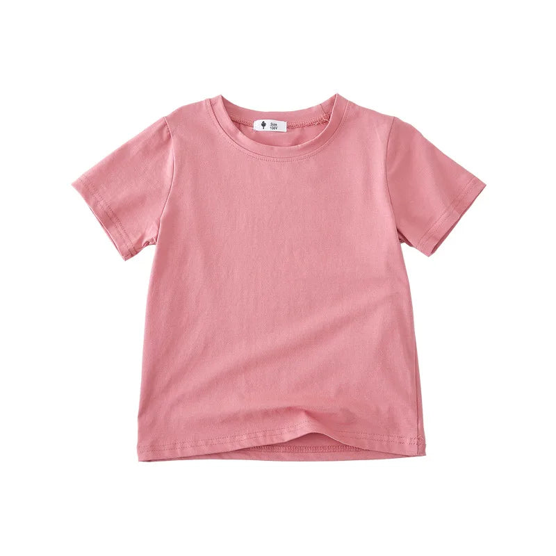 2-7T Toddler Kid Baby Boys Girls Clothes Summer Top Short Sleeve Cotton T Shirt Loose Infant Basic Tee Childrens Tshirt Outfits