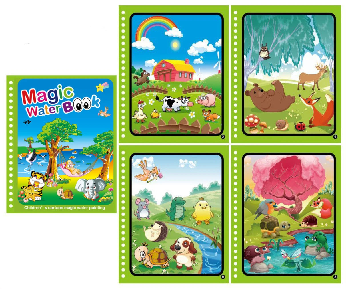 NEU Magische Wasserzeichenbücher für Kinder, Malbücher, Malspielzeug für Kinder, Geburtstagsgeschenk für Jungen und Mädchen, Weihnachten, Neujahr