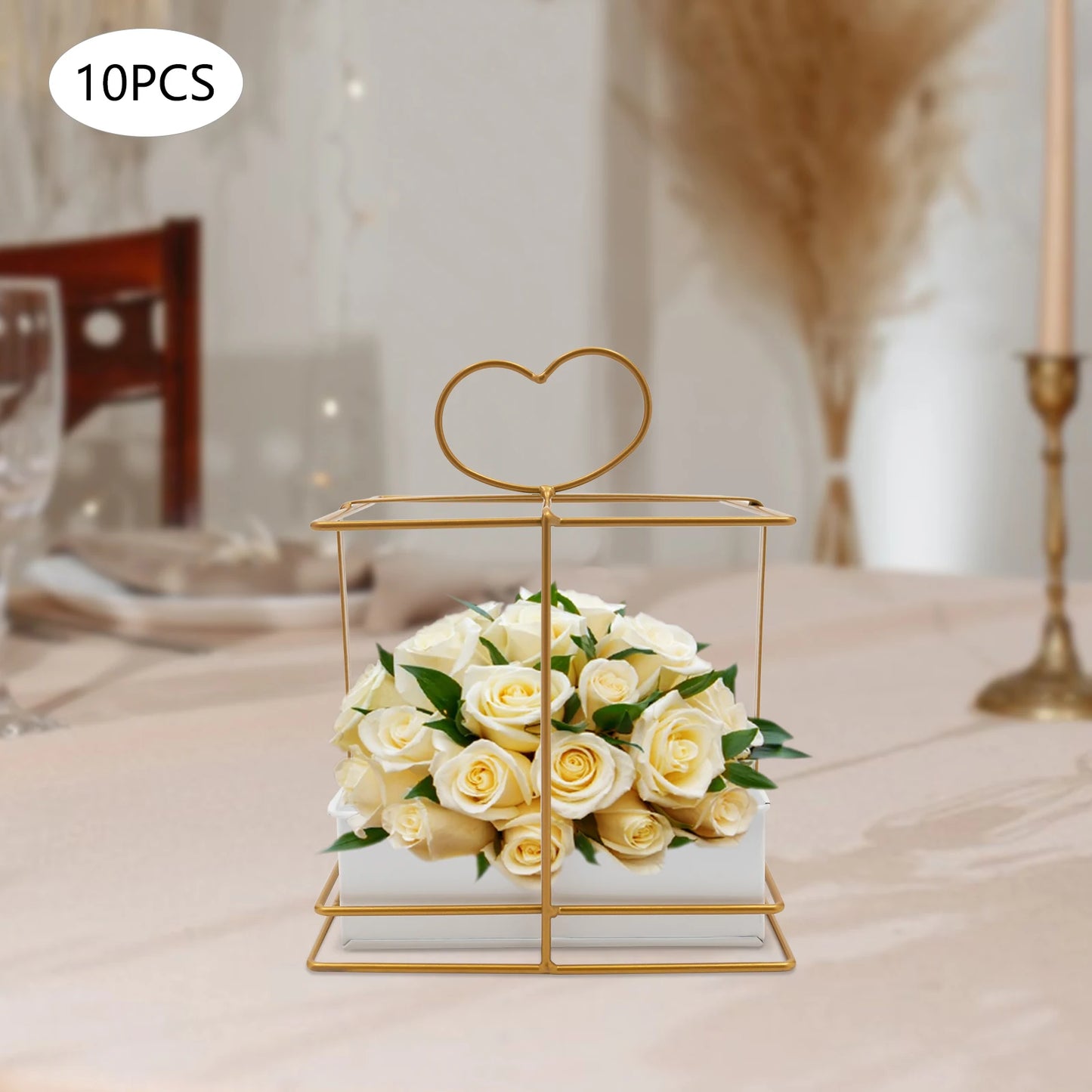 Gold Vases for Centerpieces Wedding 10 Pcs Metal Gold Centerpiece Elegant Wedding Centerpieces for Tables Weddings Party Decor