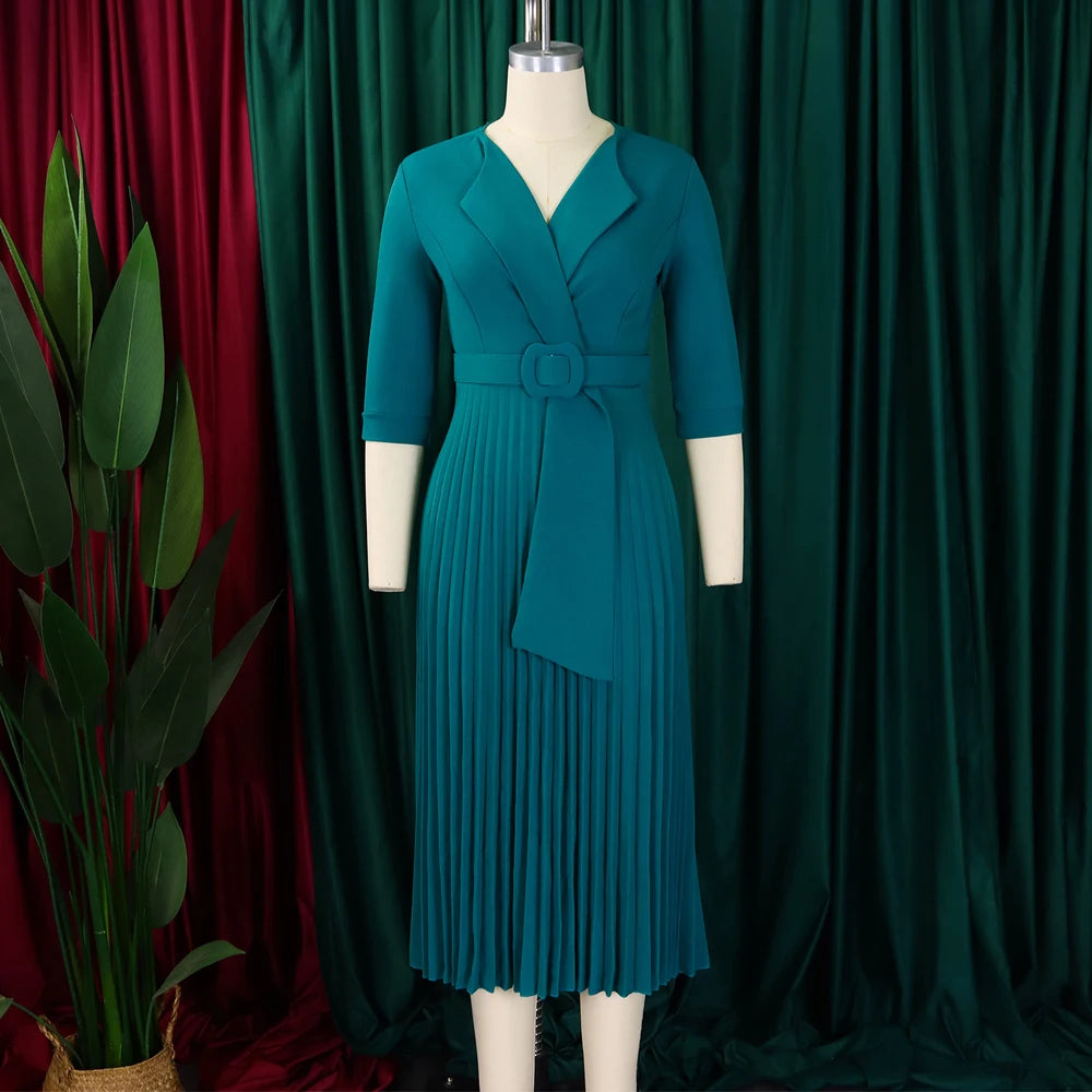 Green Pink Women's Evening Dress New Arrival Curvy Plus Size Dress Chic And Elegant Woman Day Party Dresses Winter Fall Clothes