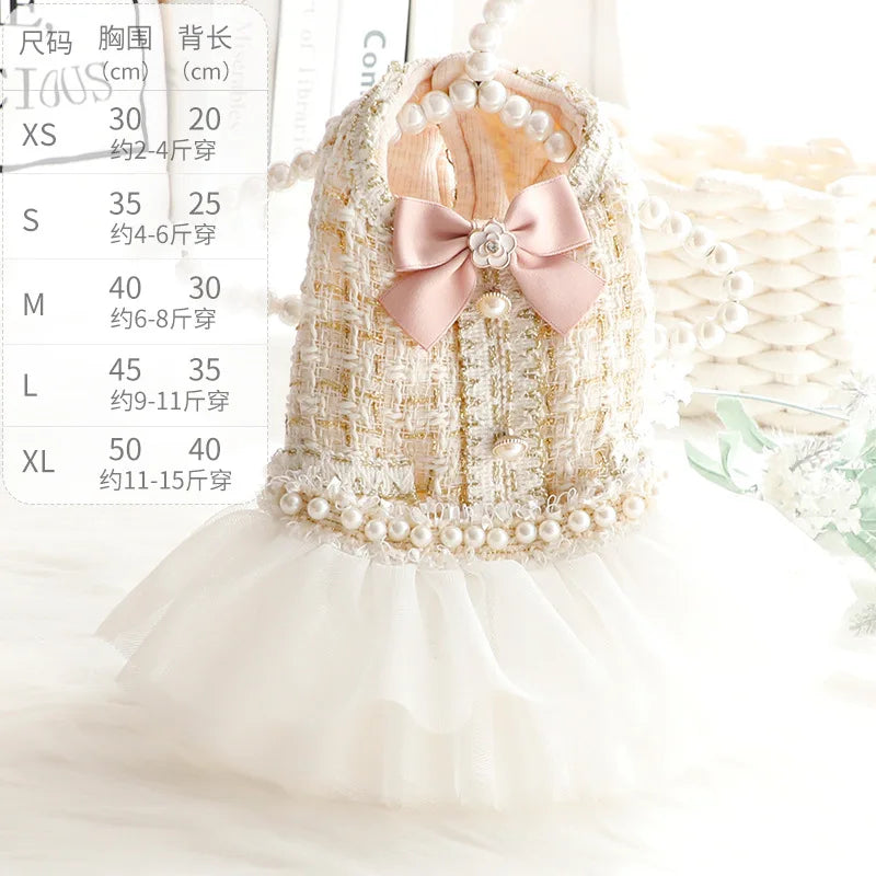 Pet Dog Lace Dress Clothes Luxury Dog Clothes Tutu Skirt Princess Fluffy Skirt Cotton Apparel Pet Clothes
