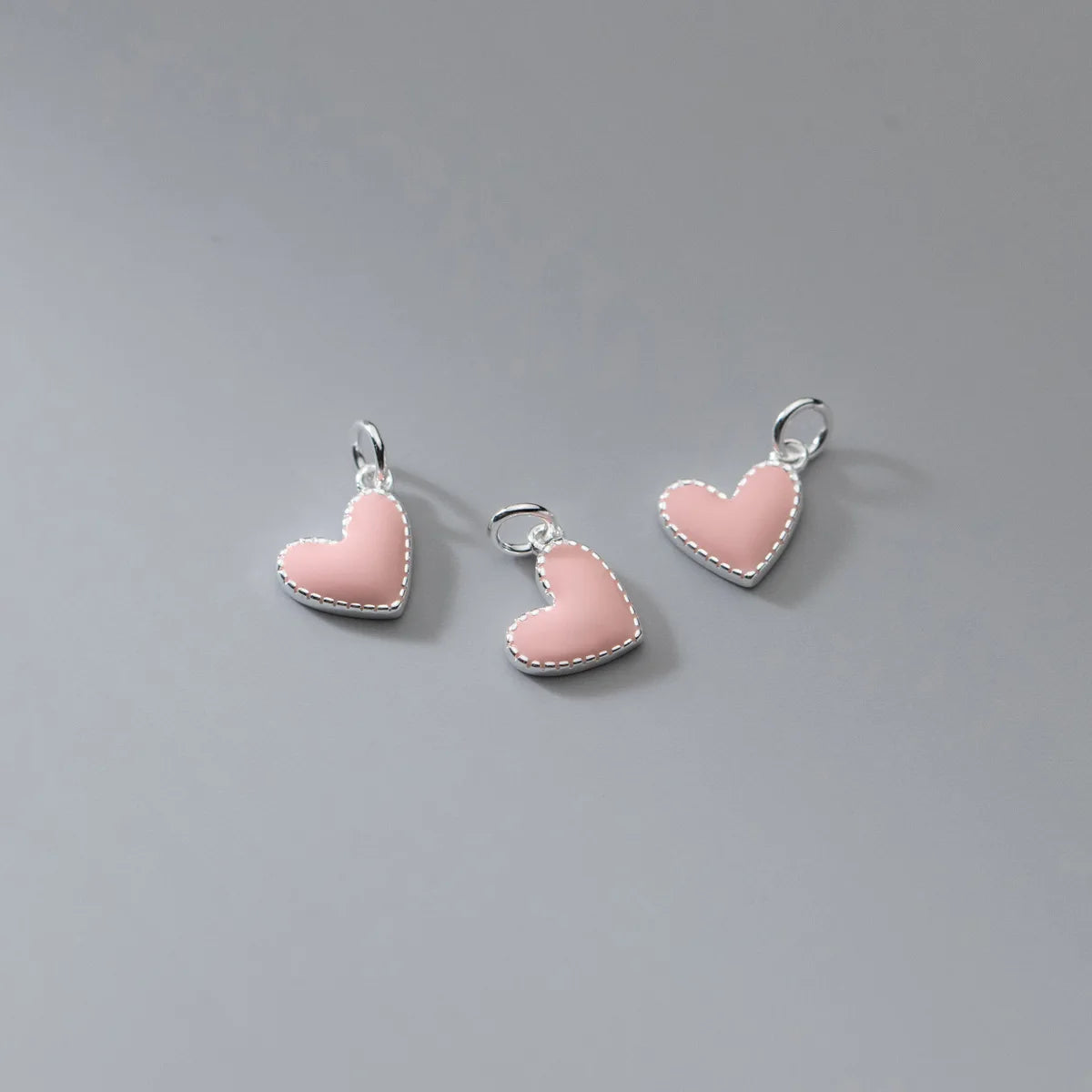 925 Silver Charms Heart Pendant Charms DIY Pendant Necklace Accessries Jewelry Silver 925 Colorful